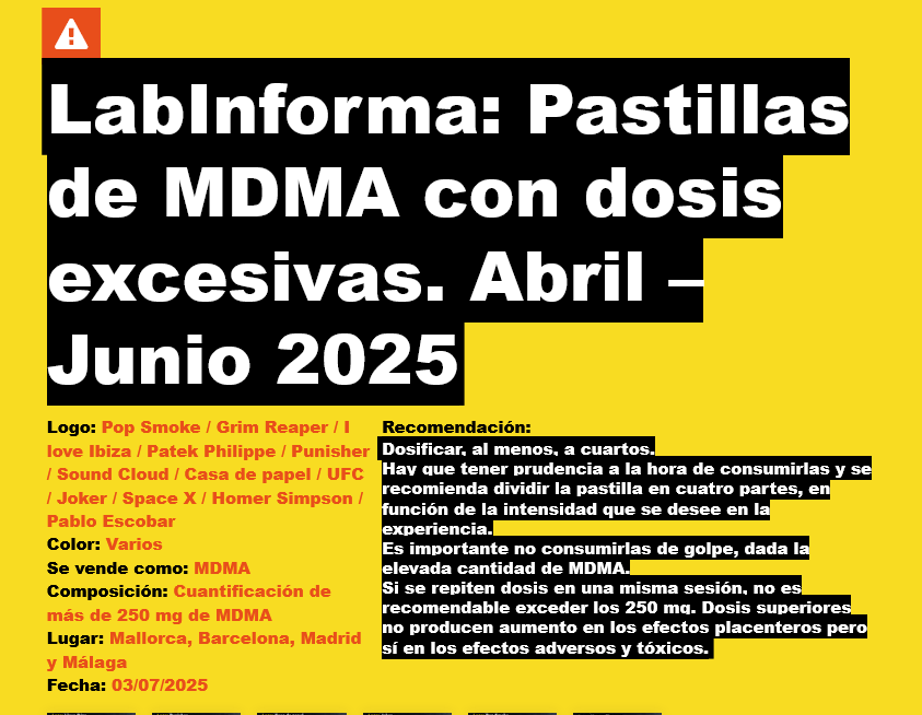LabInformasPastillassdesMDMAsconsdosissexcesivas.sAbrils sJunios2025s sEnergysControl